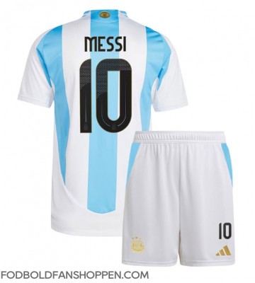 Argentina Lionel Messi #10 Hjemmebanetrøje Børn Copa America 2024 Kortærmet (+ Korte bukser)